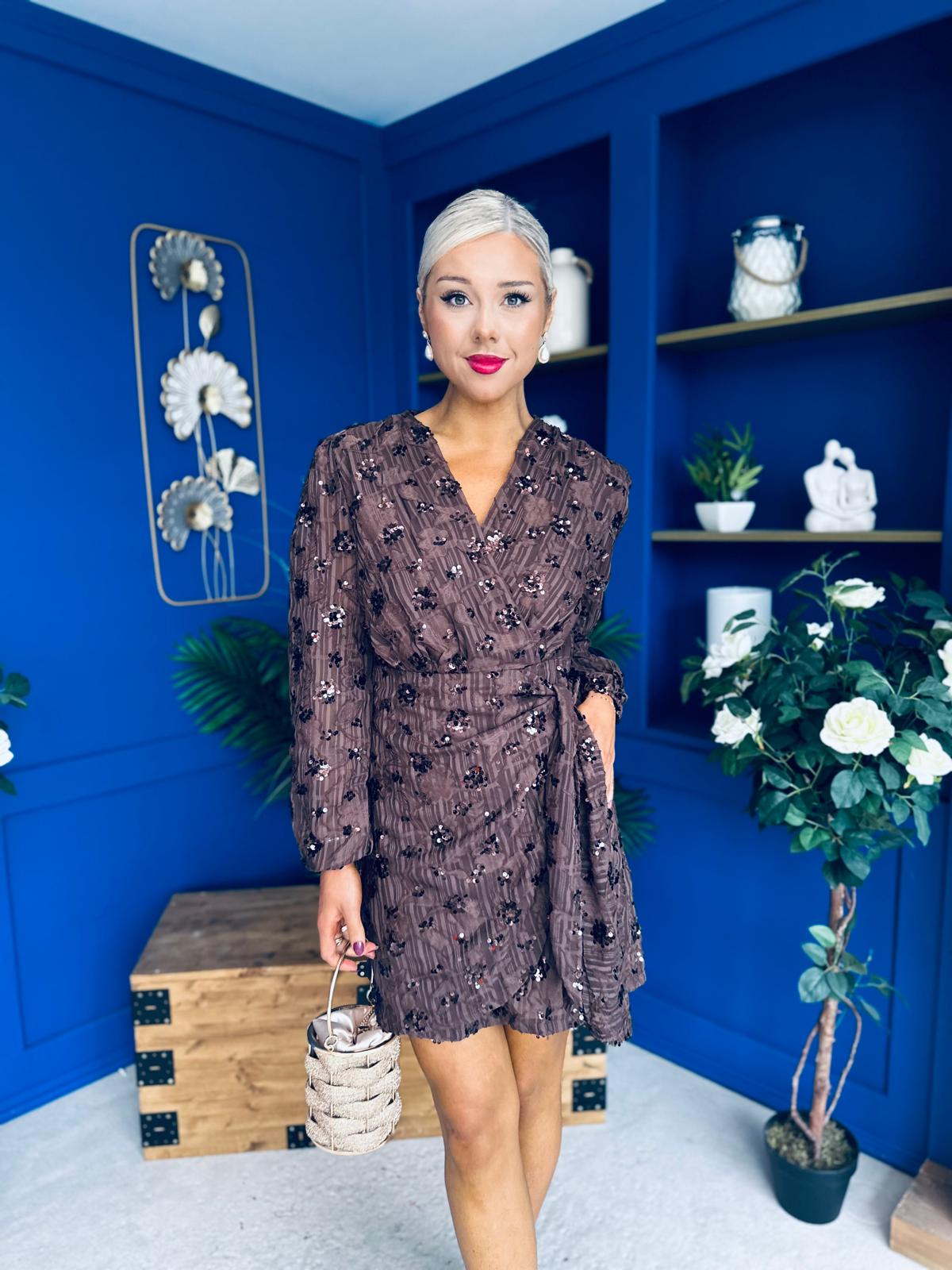 Cait Burnout Mini Dress Coco