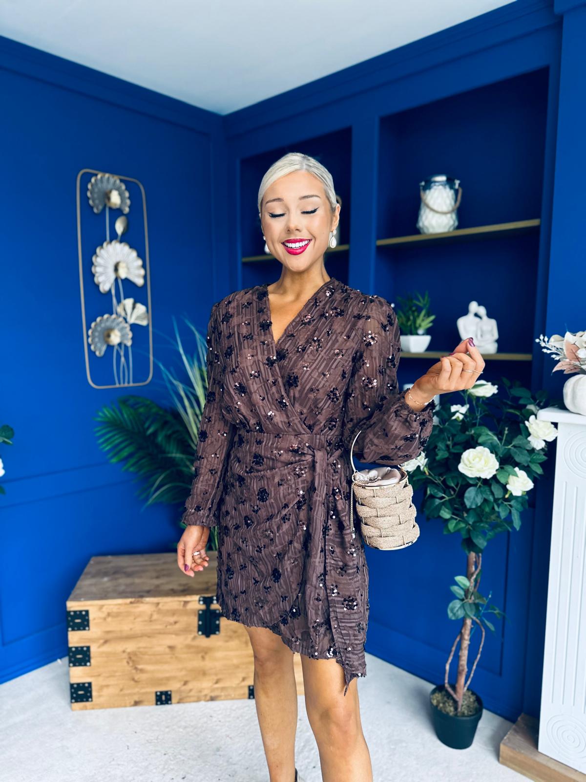 Cait Burnout Mini Dress Coco