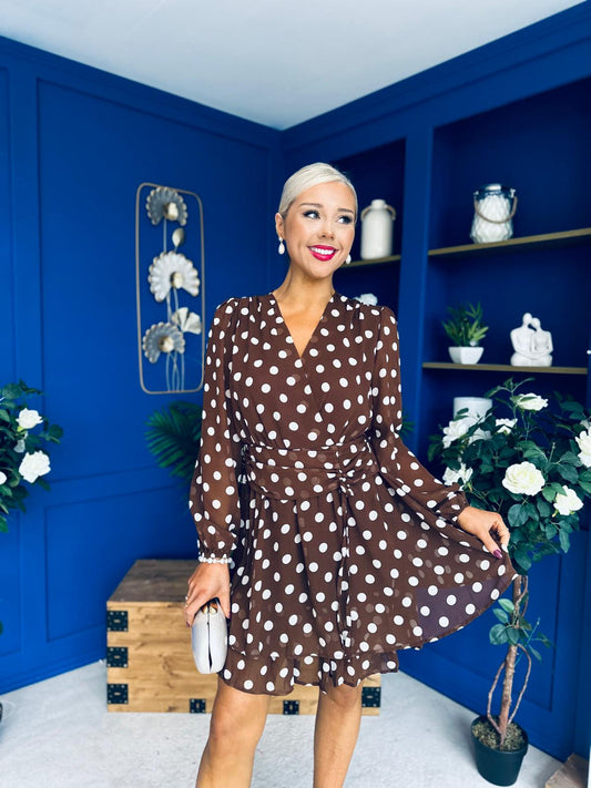 Joanna Banded Mini Dress Polka Coco