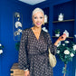 Lexie Gold Leaf Midi Dress Coffee Pre Order 7 Oct