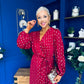 Lexie Gold Leaf Midi Dress Wine Pre Order 7 Oct