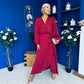 Lexie Gold Leaf Midi Dress Wine Pre Order 7 Oct