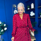 Lexie Gold Leaf Midi Dress Wine Pre Order 7 Oct