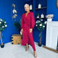 Lexie Gold Leaf Midi Dress Wine Pre Order 7 Oct