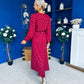 Lexie Gold Leaf Midi Dress Wine Pre Order 7 Oct