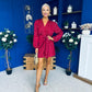 Cait Gold Leaf Mini Dress Wine