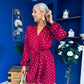 Cait Gold Leaf Mini Dress Wine