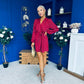 Cait Gold Leaf Mini Dress Wine