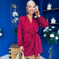 Cait Gold Leaf Mini Dress Wine