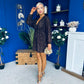Maire Detailed Sequin Mini Dress Coffee