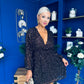 Maire Detailed Sequin Mini Dress Coffee