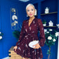 Esme Banded Mini Dress Floral Wine