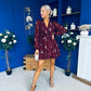 Esme Banded Mini Dress Floral Wine