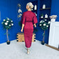 Willow Plisse Detail Midi Dress Wine