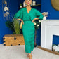 Willow Plisse Detail Midi Dress Green