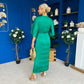 Willow Plisse Detail Midi Dress Green