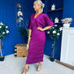 Willow Plisse Detail Midi Dress Violet