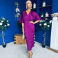 Willow Plisse Detail Midi Dress Violet
