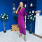 Willow Plisse Detail Midi Dress Violet