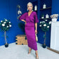 Willow Plisse Detail Midi Dress Violet