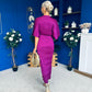Willow Plisse Detail Midi Dress Violet