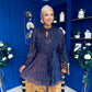 Aida Purple & Gold Long Sleeve Mini Dress