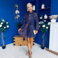 Aida Purple & Gold Long Sleeve Mini Dress