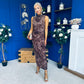 Patricia Cowl Neck Occasion Dress Burnout Coco