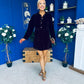 Hayden Faux Velvet Mini Dress Coffee