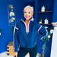 Lulu Contrast Binding 1/4 Zip Fleece Navy