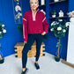 Lulu Contrast Binding 1/4 Zip Fleece Wine