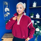 Lulu Contrast Binding 1/4 Zip Fleece Wine