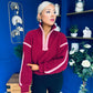Lulu Contrast Binding 1/4 Zip Fleece Wine