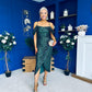 Camila Sequin Occasion Midi dress Green