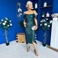 Camila Sequin Occasion Midi dress Green
