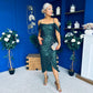 Camila Sequin Occasion Midi dress Green