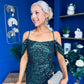 Camila Sequin Occasion Midi dress Green