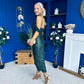 Camila Sequin Occasion Midi dress Green