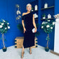 Donna Embellished Midi Dress Velvet Black