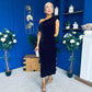Donna Embellished Midi Dress Velvet Black