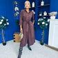Angela Long Sleeve Maxi Shirt Dress Suede Chocolate