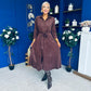 Angela Long Sleeve Maxi Shirt Dress Suede Chocolate