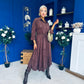 Angela Long Sleeve Maxi Shirt Dress Suede Chocolate