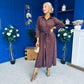 Angela Long Sleeve Maxi Shirt Dress Suede Chocolate