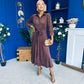 Angela Long Sleeve Maxi Shirt Dress Suede Chocolate