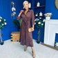 Angela Long Sleeve Maxi Shirt Dress Suede Chocolate