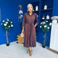 Angela Long Sleeve Maxi Shirt Dress Suede Chocolate