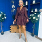 Harri Gold Leaf Mini Dress Coco