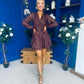 Harri Gold Leaf Mini Dress Coco