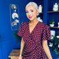 Drew Puff Sleeve Midi Dress Polka Berry
